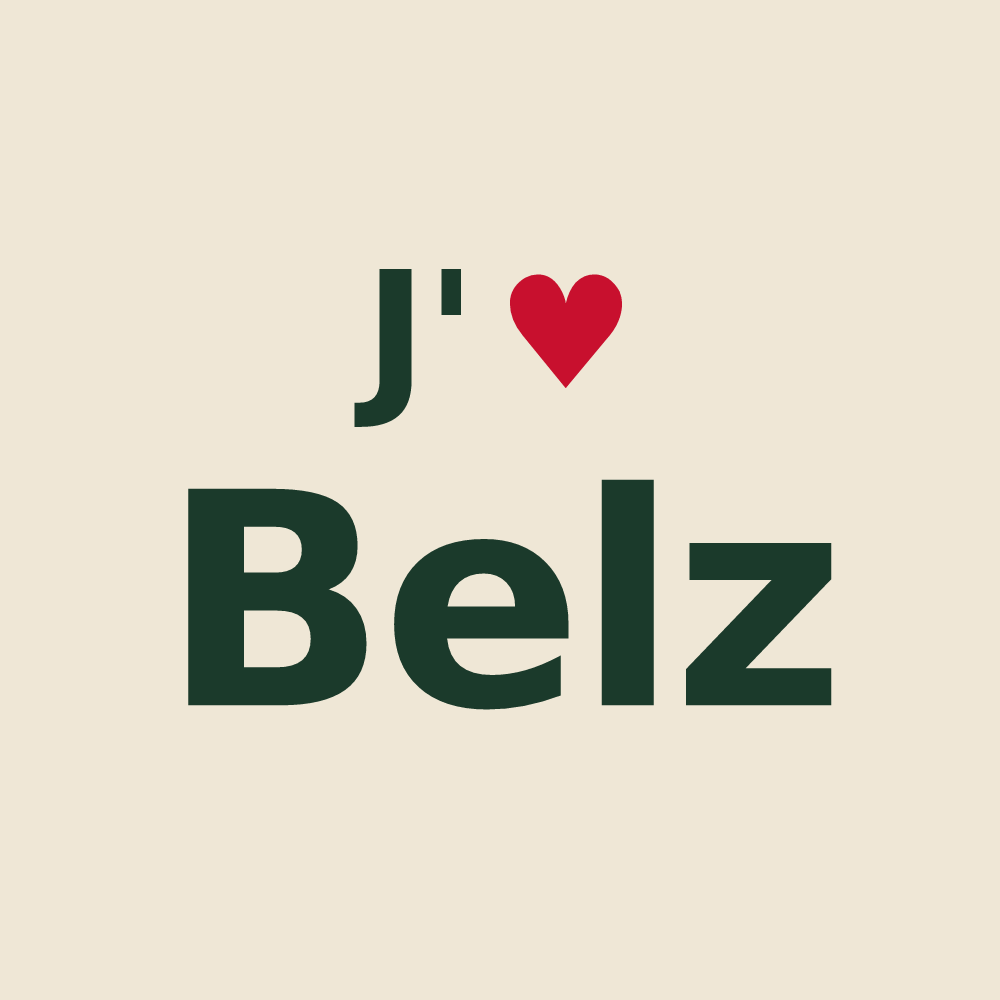 Tote bag personnalisé Belz — design J'aime Belz