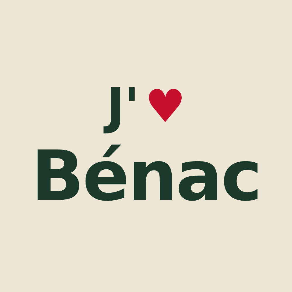 Tote bag personnalisé Bénac — design J'aime Bénac