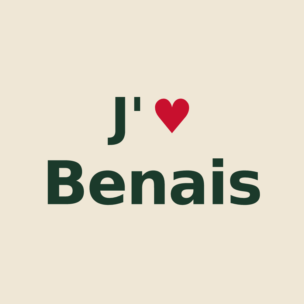 Tote bag personnalisé Benais — design J'aime Benais