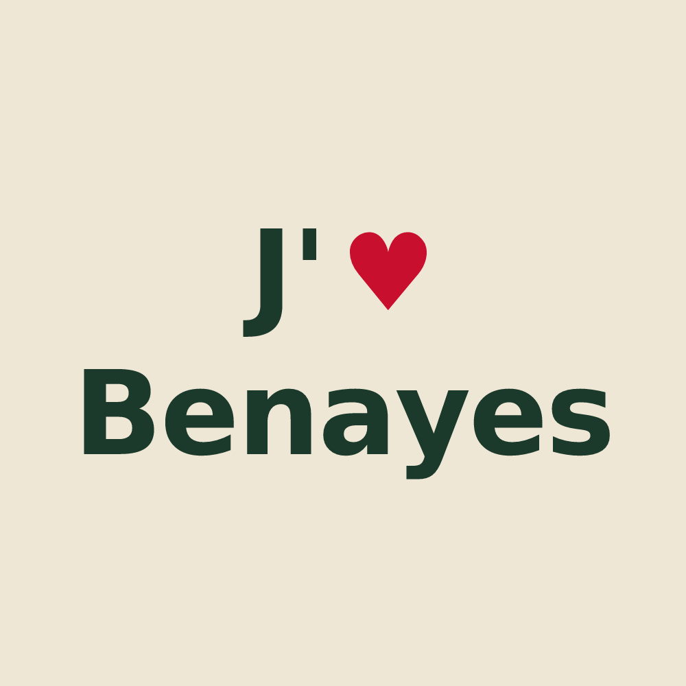 Tote bag personnalisé Benayes — design J'aime Benayes
