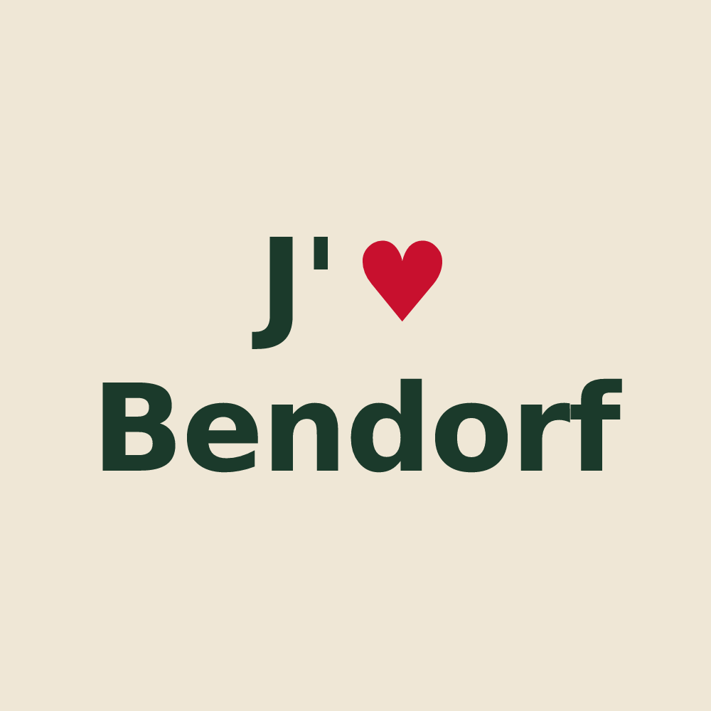 Tote bag personnalisé Bendorf — design « J'aime Bendorf » imprimé sur le tote bag