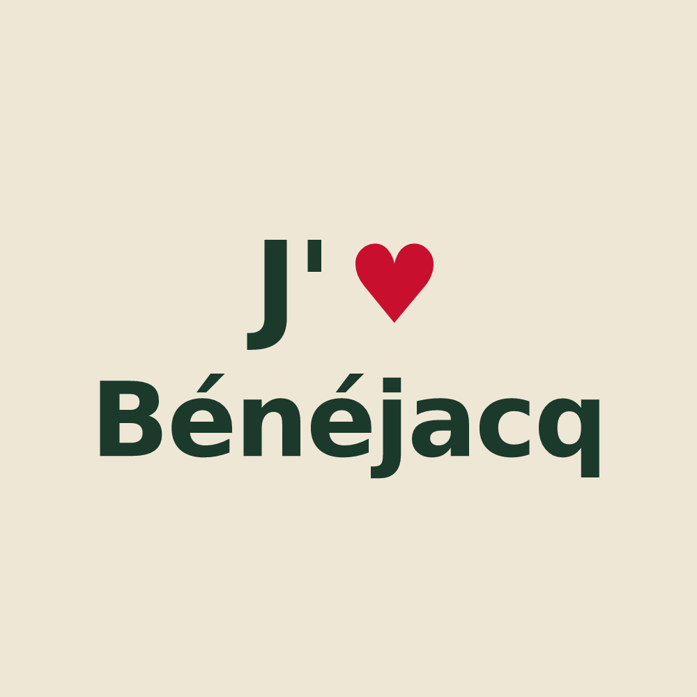 Tote bag personnalisé Bénéjacq — design J'aime Bénéjacq
