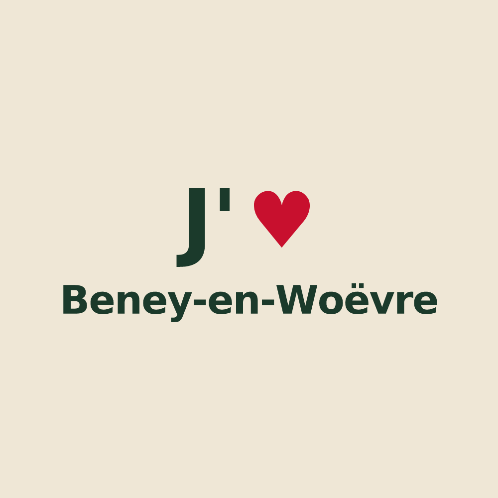 Tote bag personnalisé Beney-en-Woëvre — design J'aime Beney-en-Woëvre