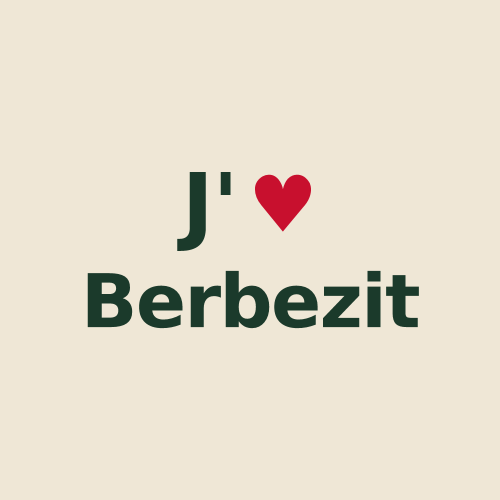 Tote bag personnalisé Berbezit — design J'aime Berbezit
