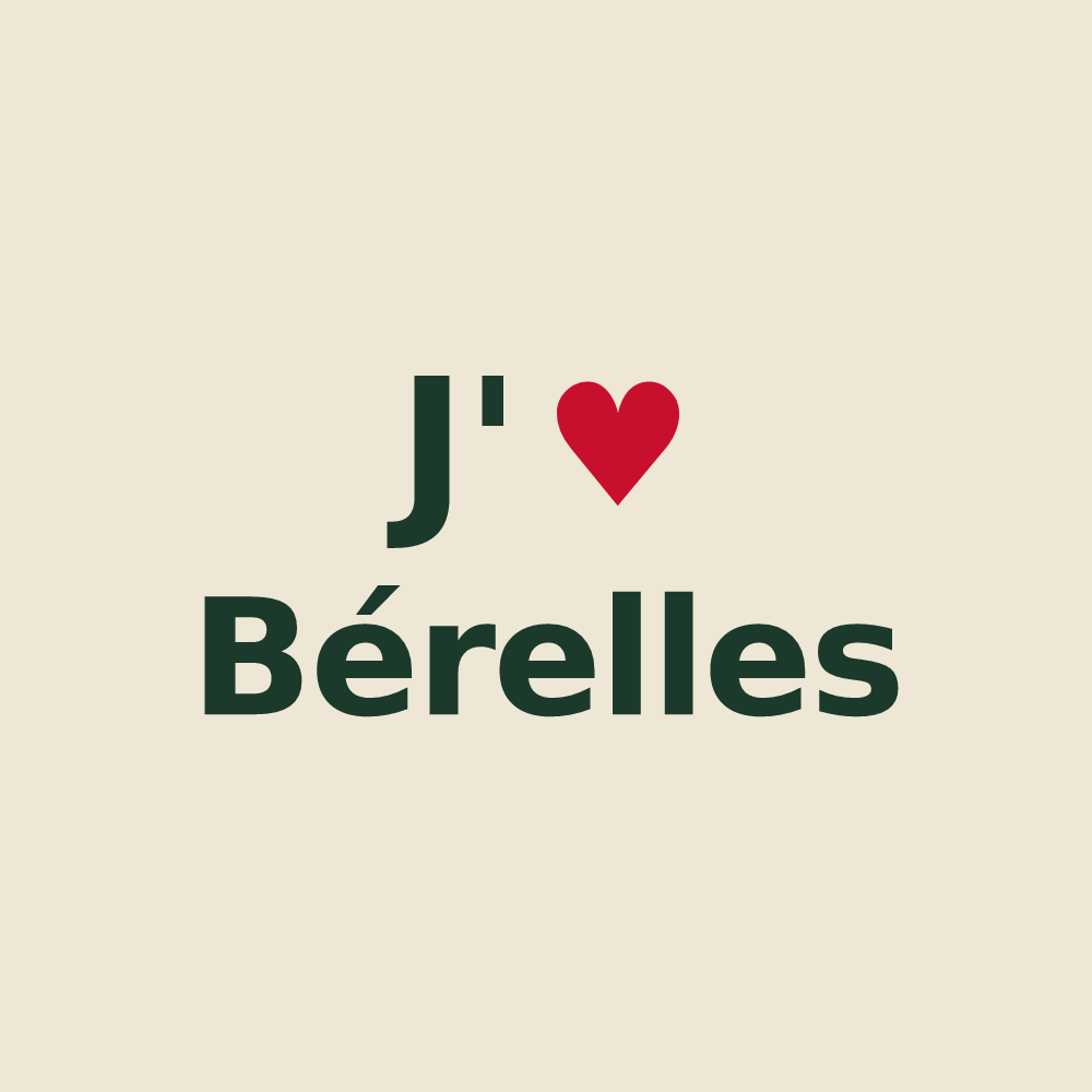 Tote bag personnalisé Bérelles — design J'aime Bérelles