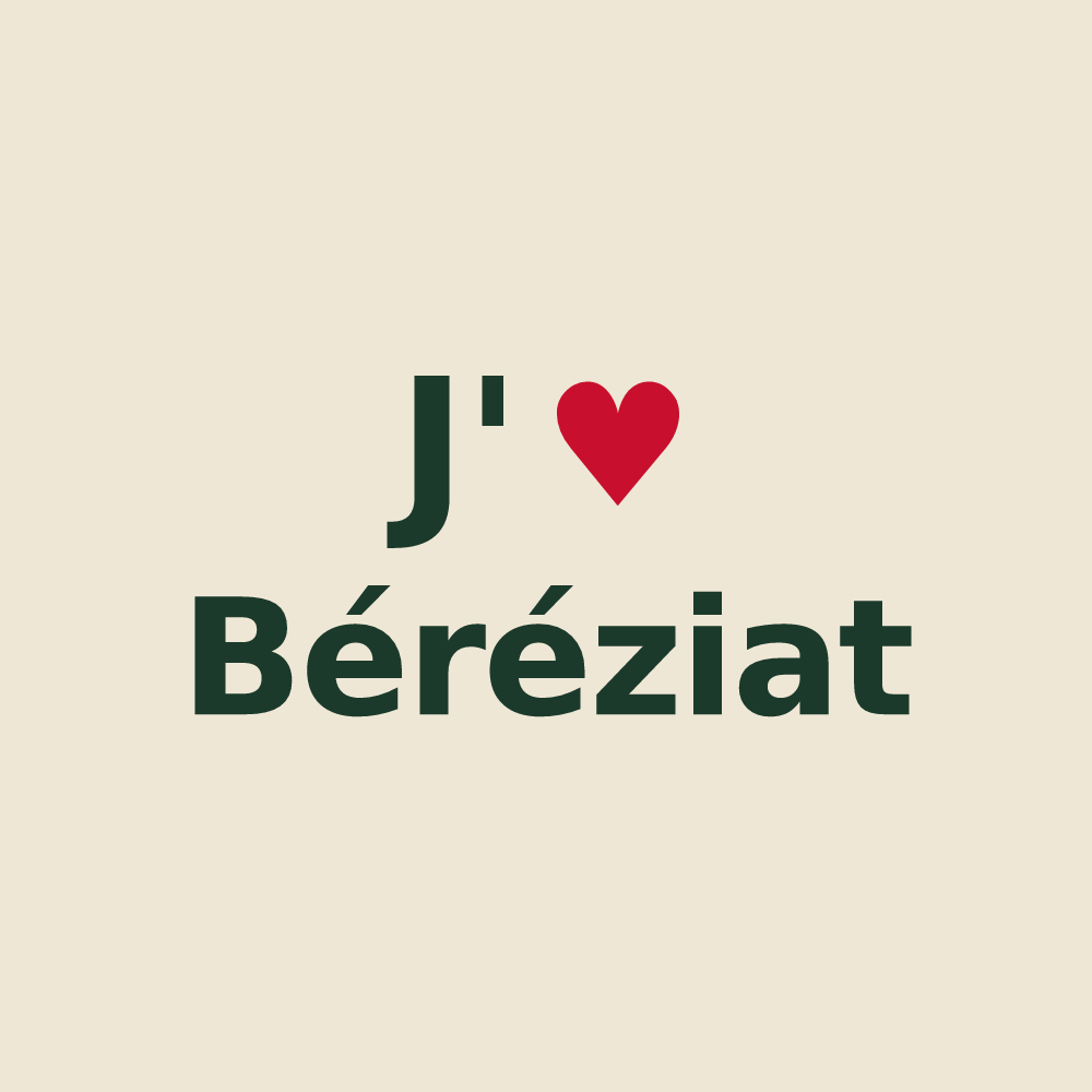 Tote bag personnalisé Béréziat — design J'aime Béréziat