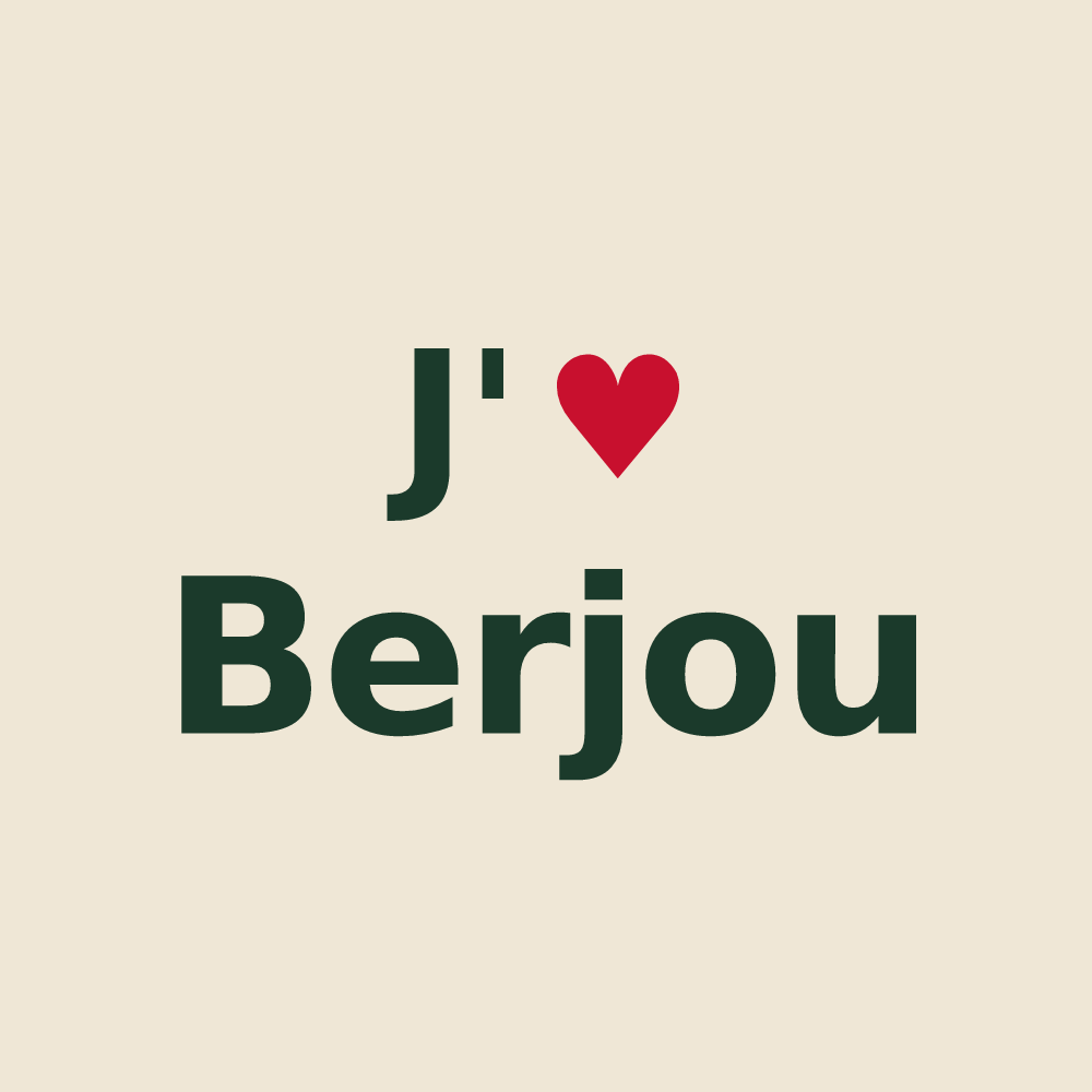 Tote bag personnalisé Berjou — design J'aime Berjou