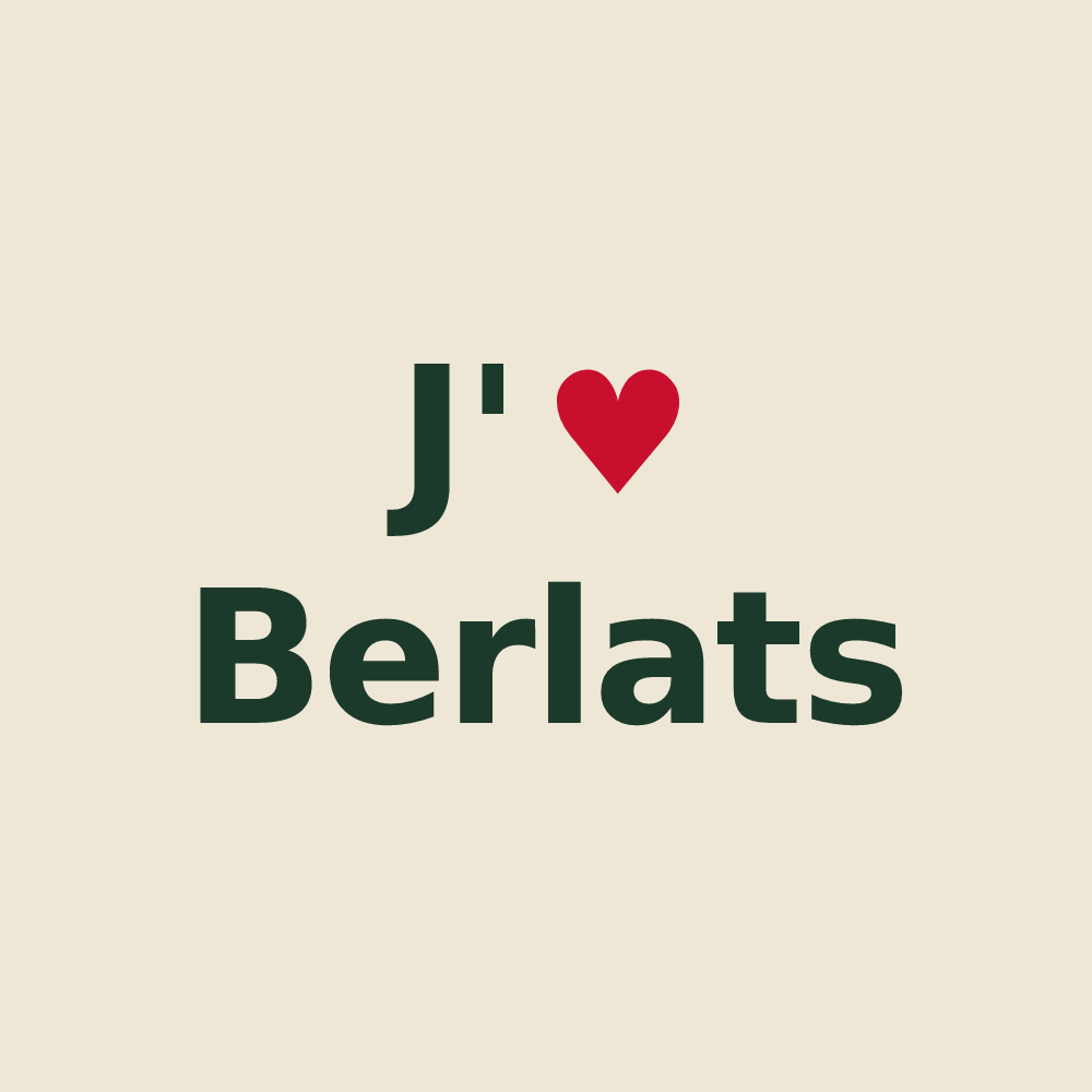 Tote bag personnalisé Berlats — design J'aime Berlats