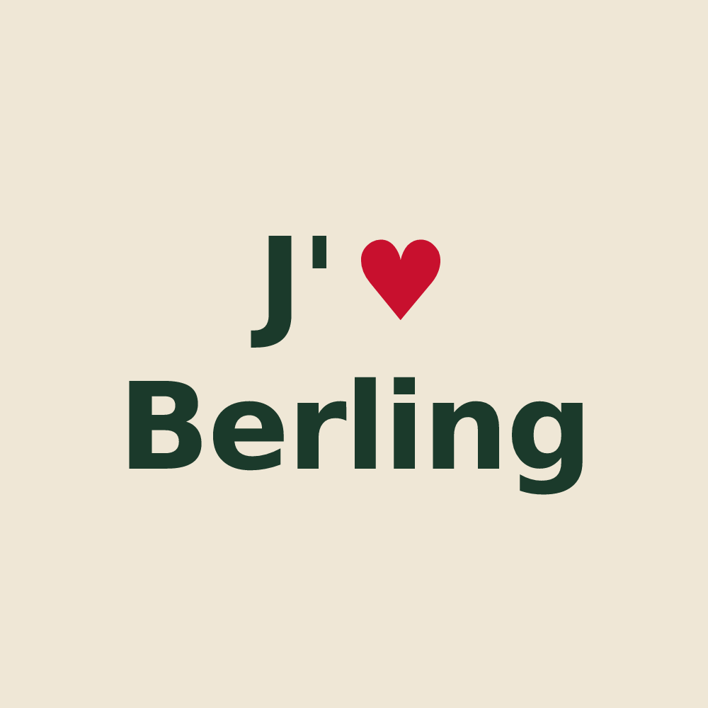 Tote bag personnalisé Berling — design « J'aime Berling » imprimé sur le tote bag