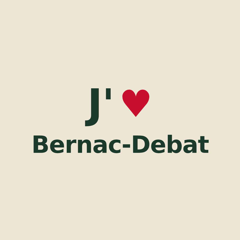 Tote bag personnalisé Bernac-Debat — design J'aime Bernac-Debat