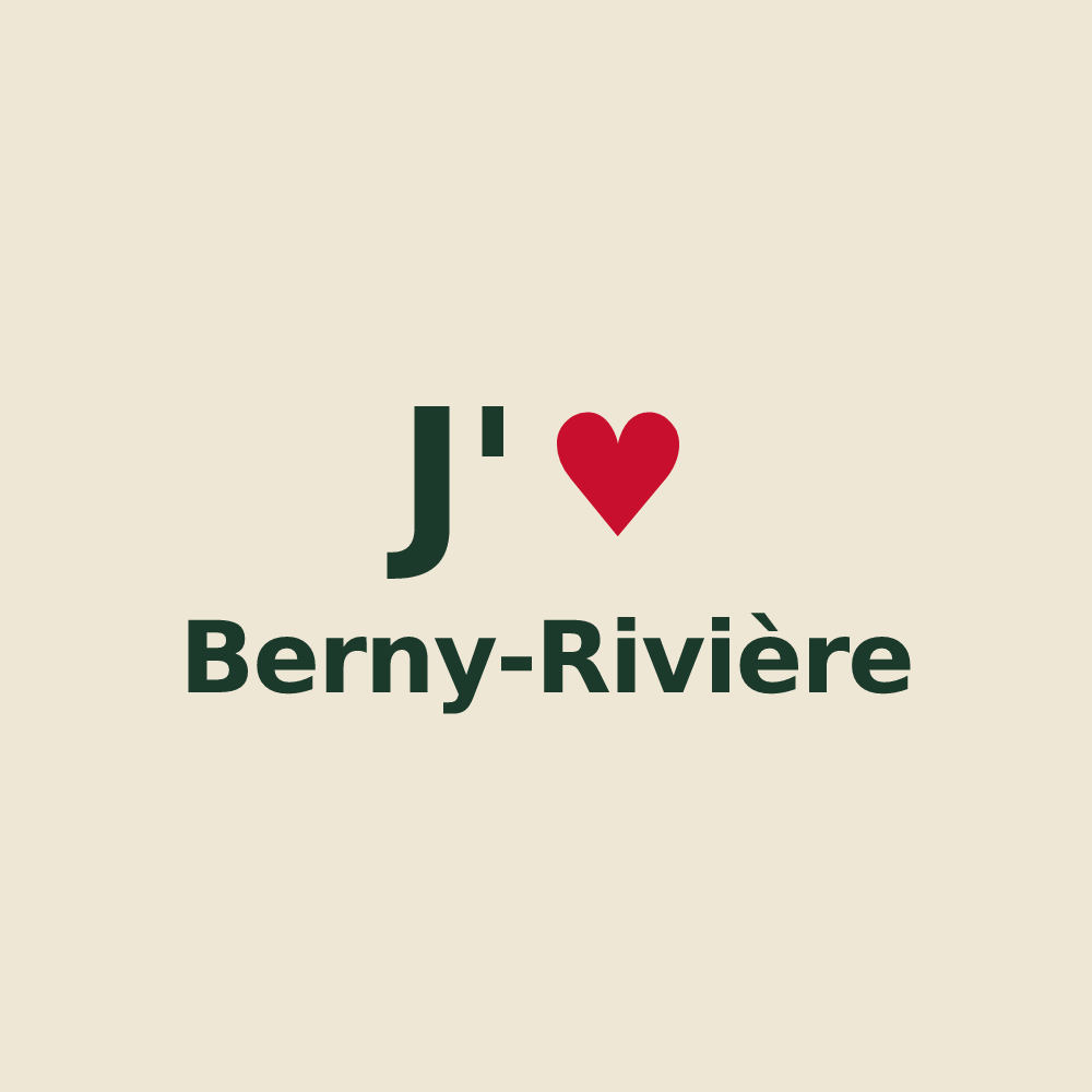 Tote bag personnalisé Berny-Rivière — design J'aime Berny-Rivière
