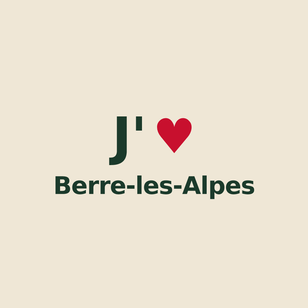 Tote bag personnalisé Berre-les-Alpes — design J'aime Berre-les-Alpes