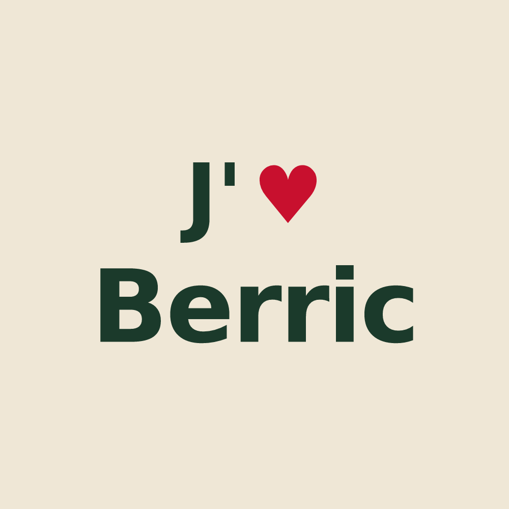 Tote bag personnalisé Berric — design J'aime Berric