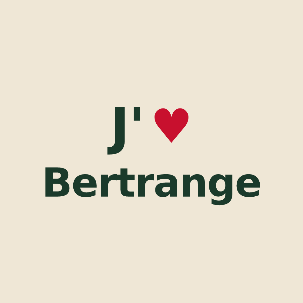 Tote bag personnalisé Bertrange — design « J'aime Bertrange » imprimé sur le tote bag