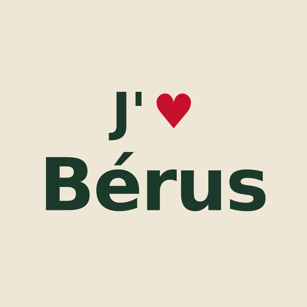 Tote bag personnalisé Bérus — design « J'aime Bérus » imprimé sur le tote bag