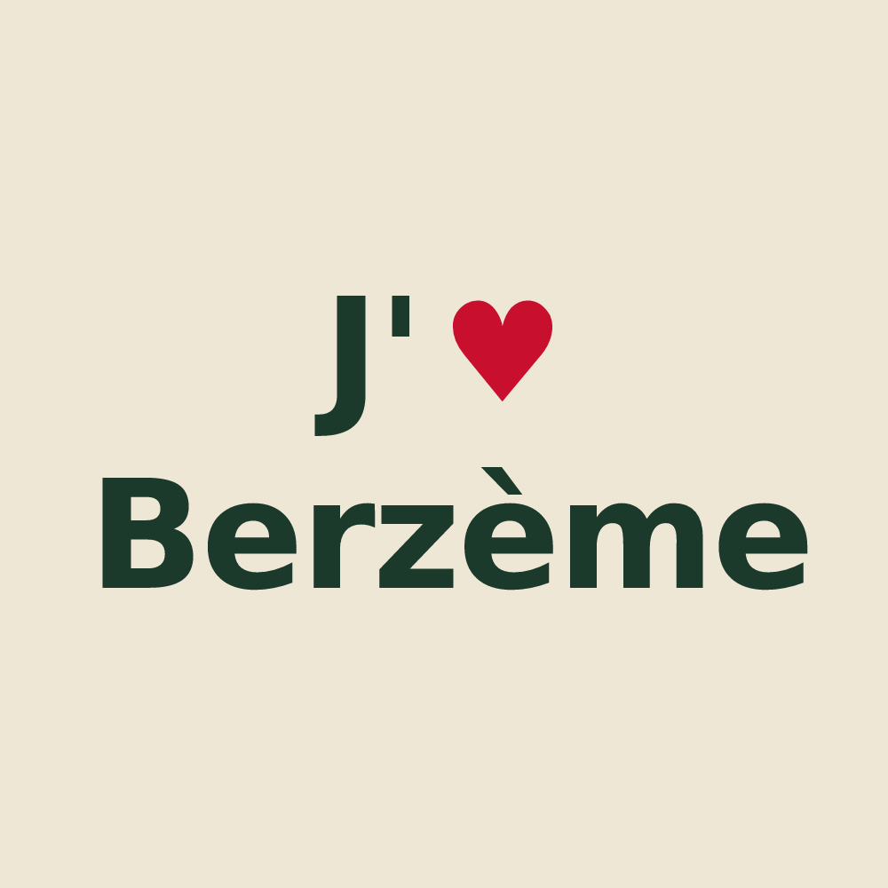 Tote bag personnalisé Berzème — design J'aime Berzème