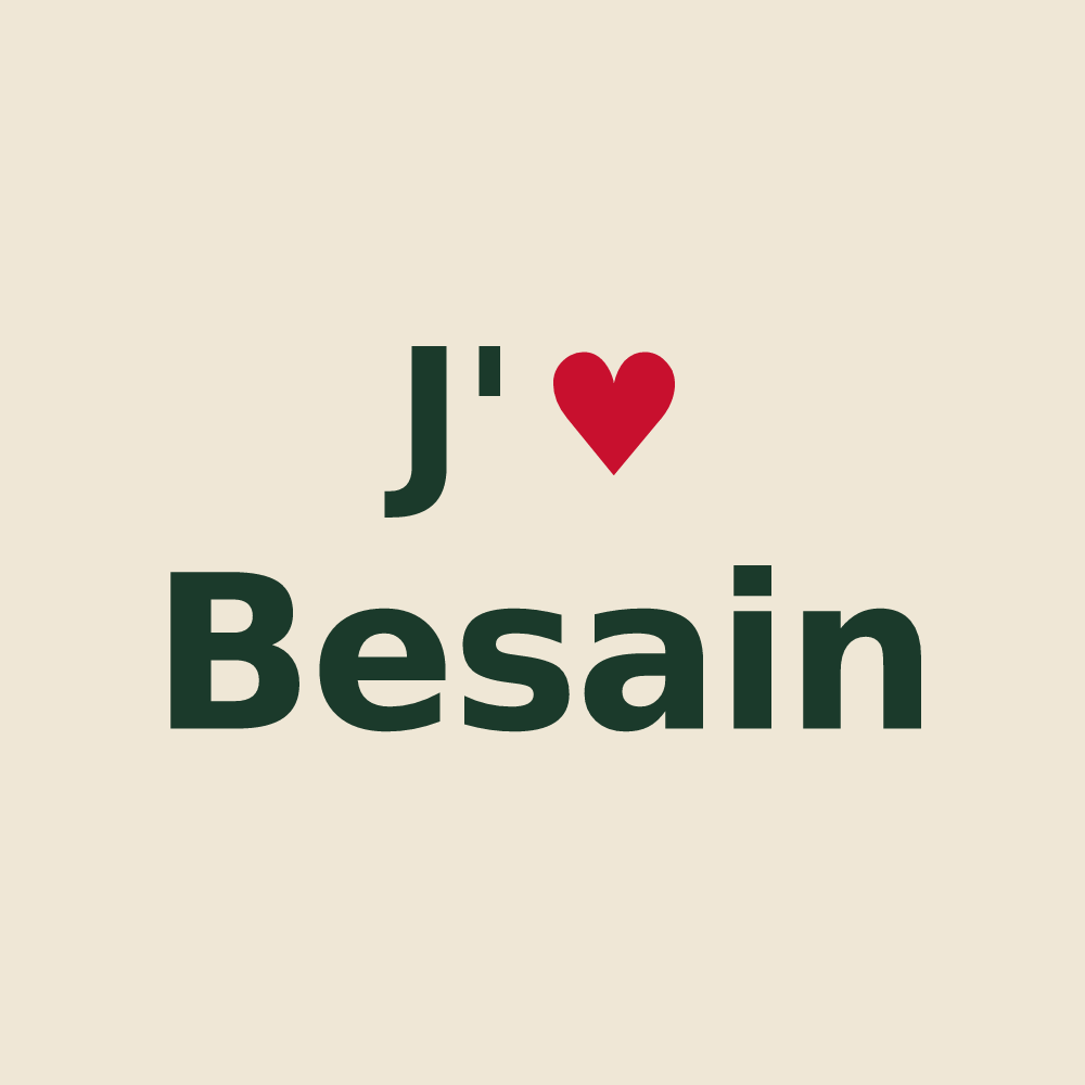 Tote bag personnalisé Besain — design J'aime Besain