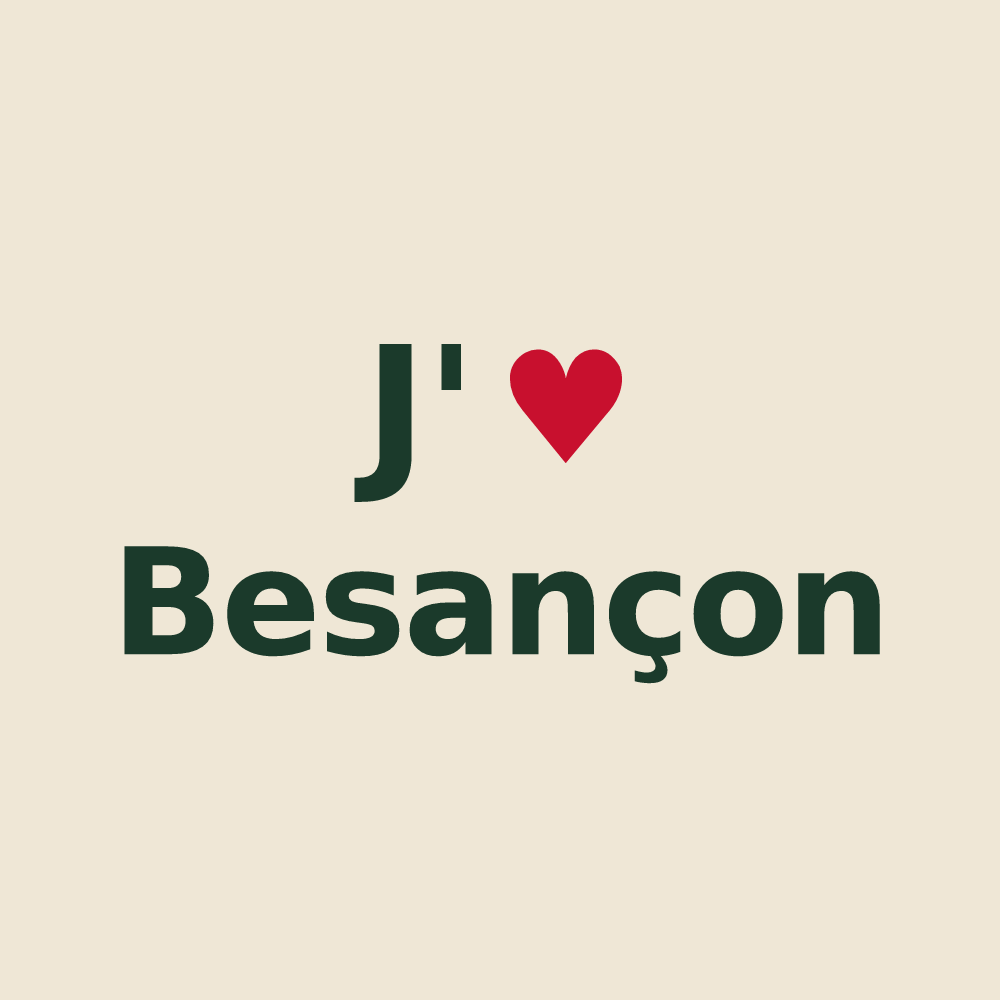 Tote bag personnalisé Besançon — design J'aime Besançon