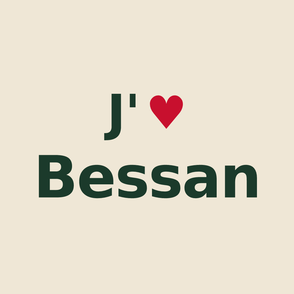 Tote bag personnalisé Bessan — design J'aime Bessan