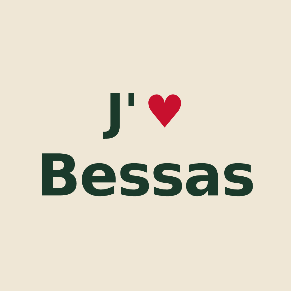Tote bag personnalisé Bessas — design J'aime Bessas