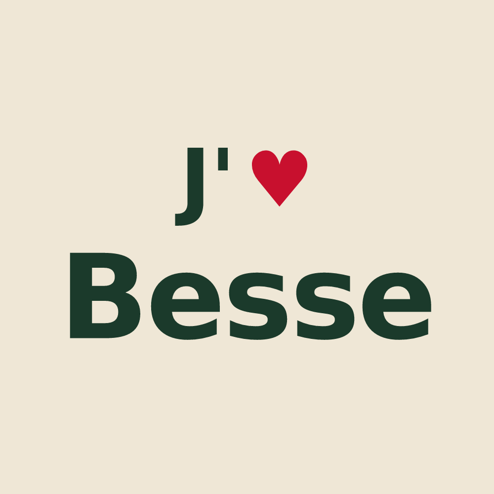 Tote bag personnalisé Besse — design J'aime Besse