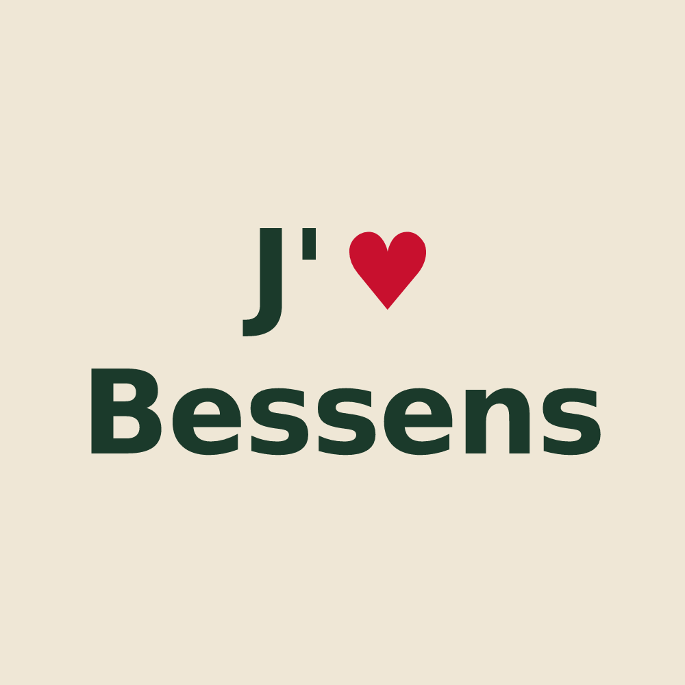 Tote bag personnalisé Bessens — design J'aime Bessens