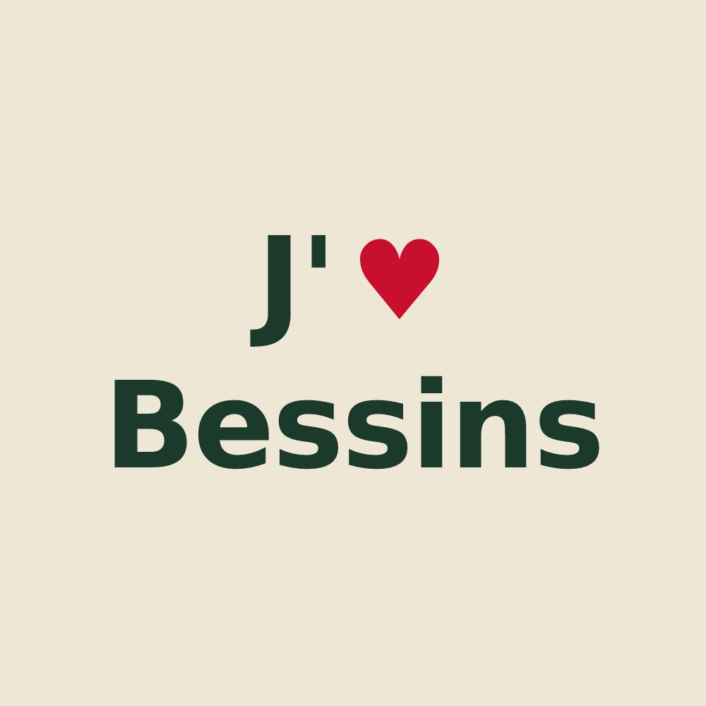 Tote bag personnalisé Bessins — design J'aime Bessins