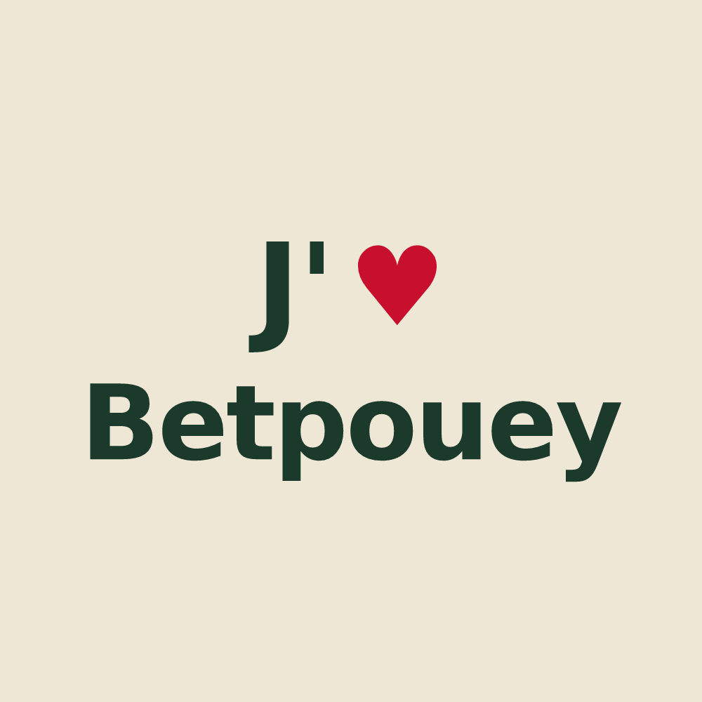 Tote bag personnalisé Betpouey — design J'aime Betpouey