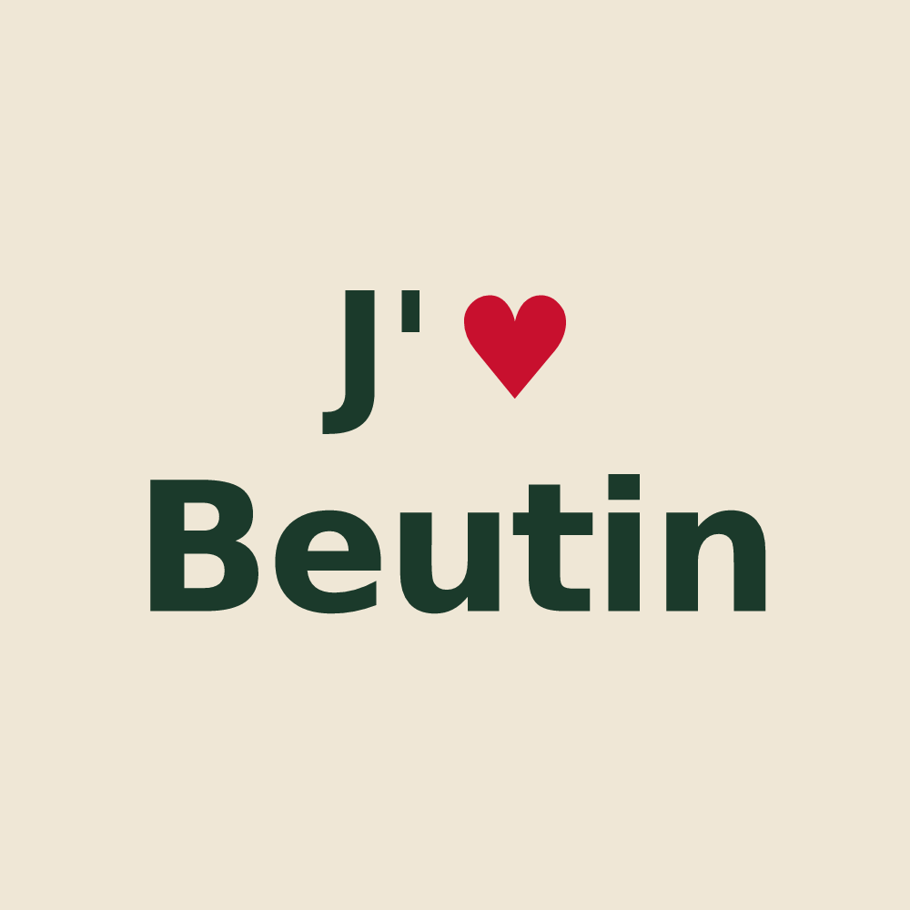 Tote bag personnalisé Beutin — design J'aime Beutin