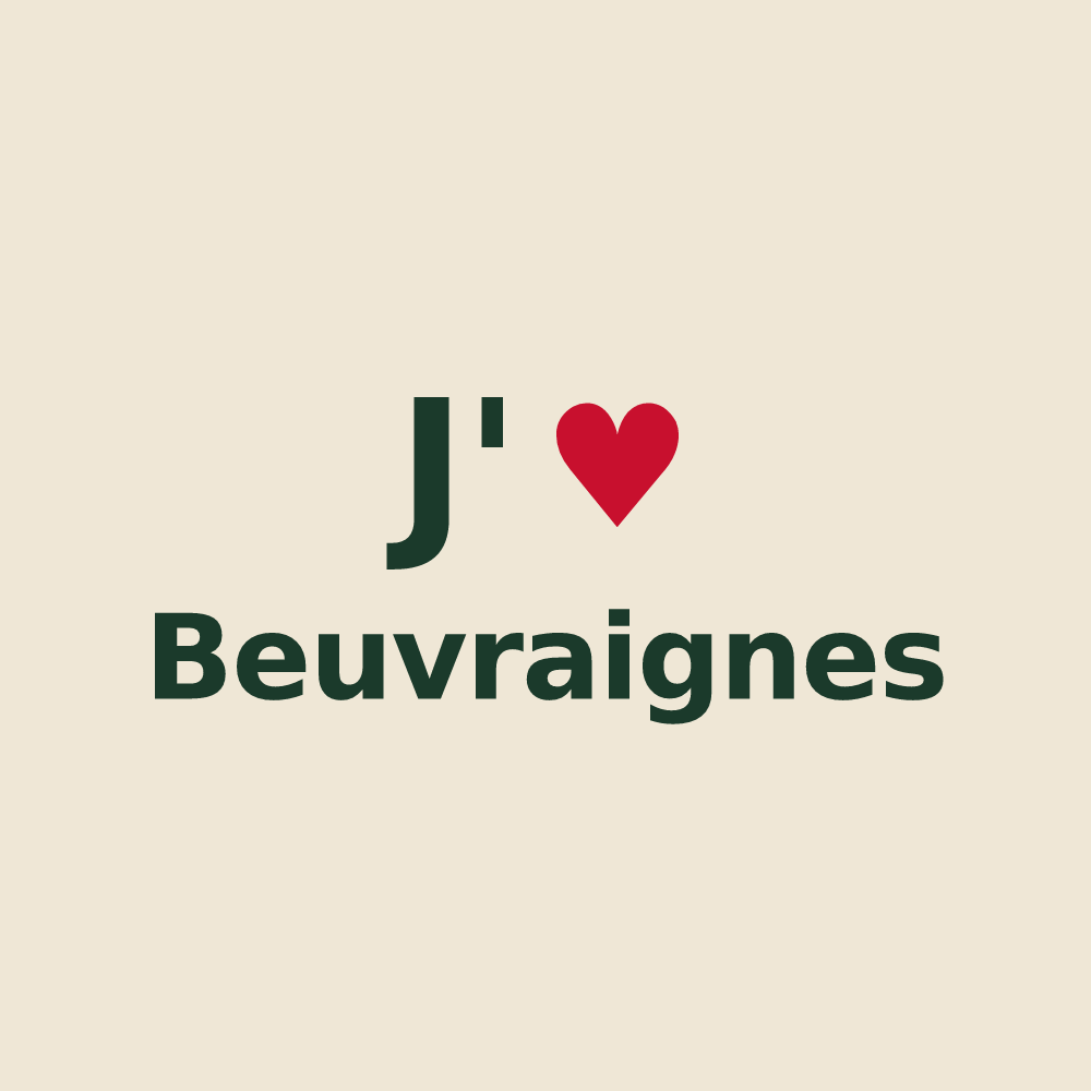 Tote bag personnalisé Beuvraignes — design J'aime Beuvraignes