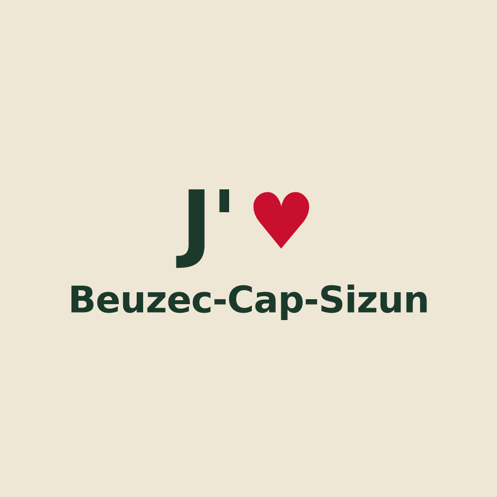 Tote bag personnalisé Beuzec-Cap-Sizun — design J'aime Beuzec-Cap-Sizun