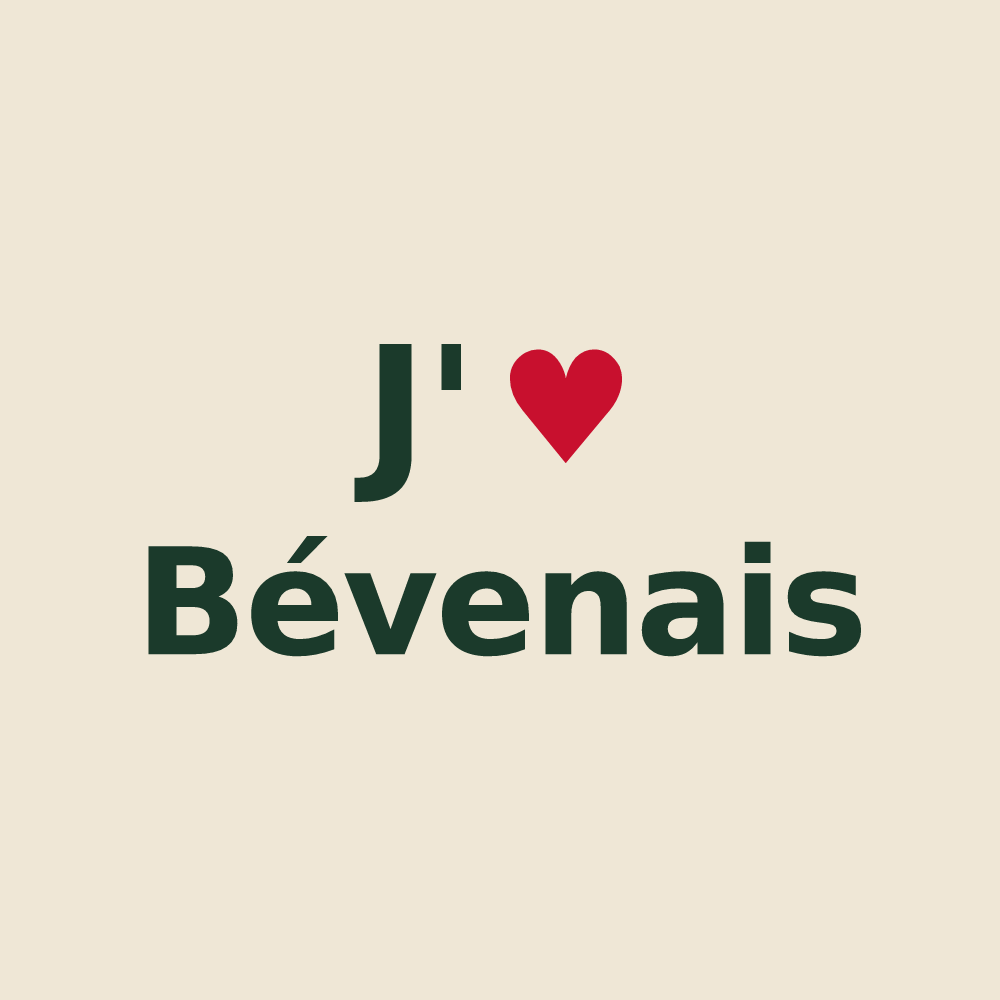 Tote bag personnalisé Bévenais — design J'aime Bévenais