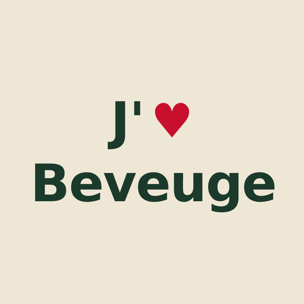 Tote bag personnalisé Beveuge — design J'aime Beveuge