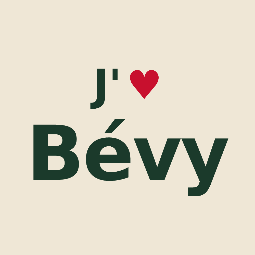 Tote bag personnalisé Bévy — design J'aime Bévy
