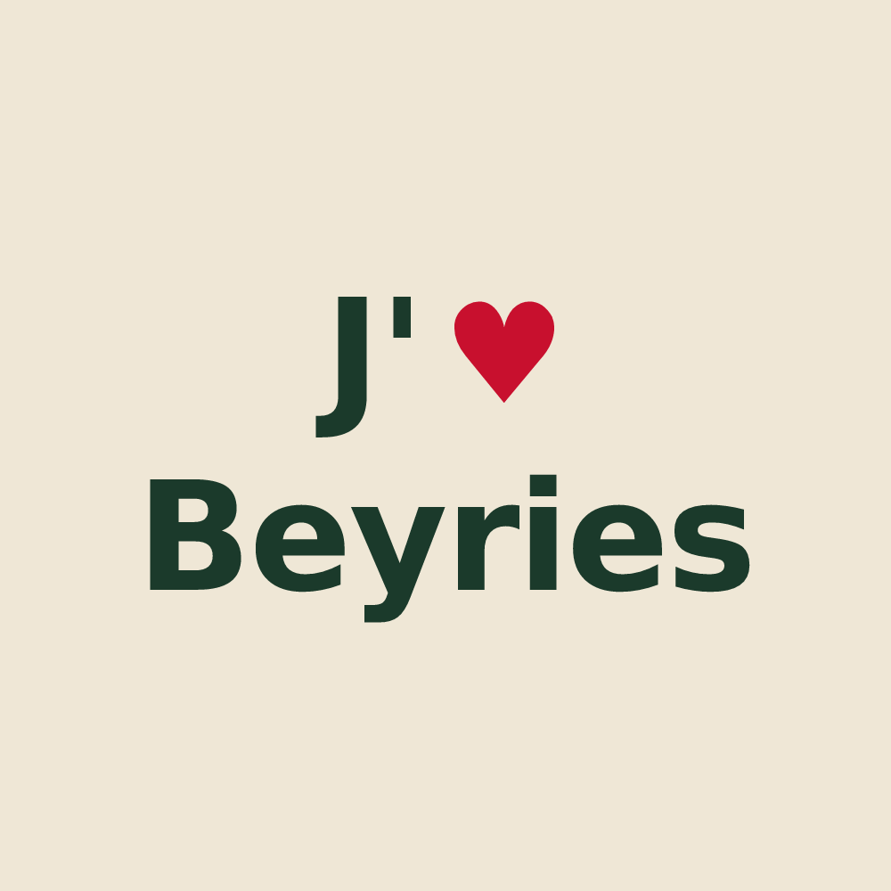 Tote bag personnalisé Beyries — design J'aime Beyries