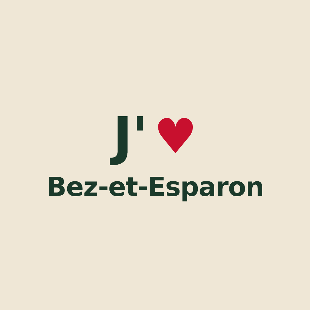 Tote bag personnalisé Bez-et-Esparon — design J'aime Bez-et-Esparon