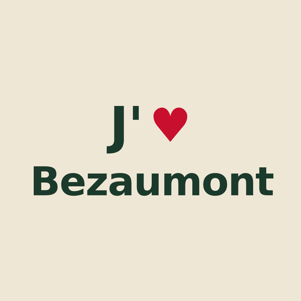 Tote bag personnalisé Bezaumont — design J'aime Bezaumont