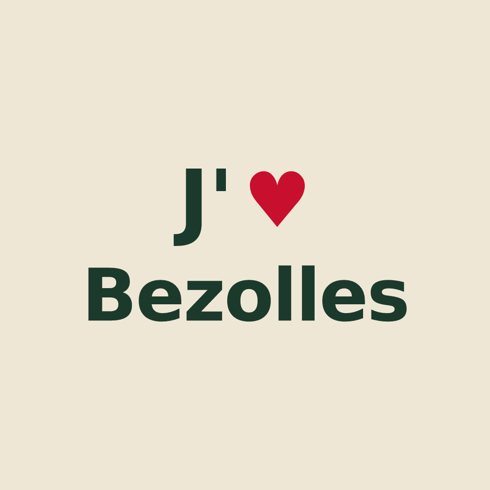Tote bag personnalisé Bezolles — design J'aime Bezolles