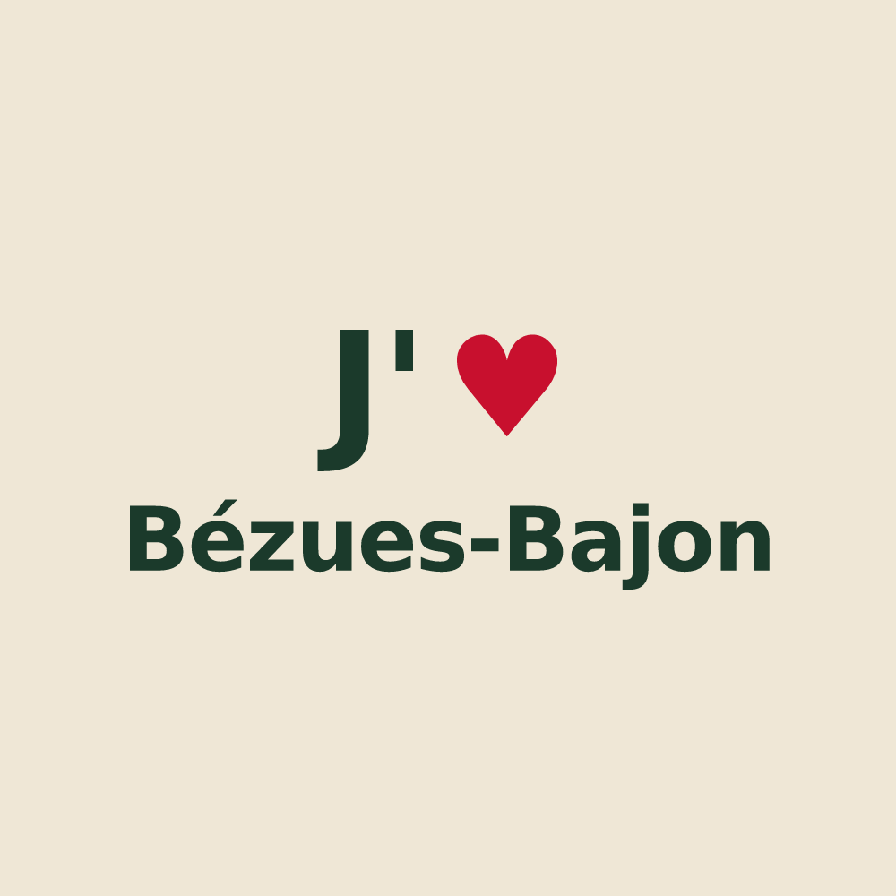 Tote bag personnalisé Bézues-Bajon — design J'aime Bézues-Bajon