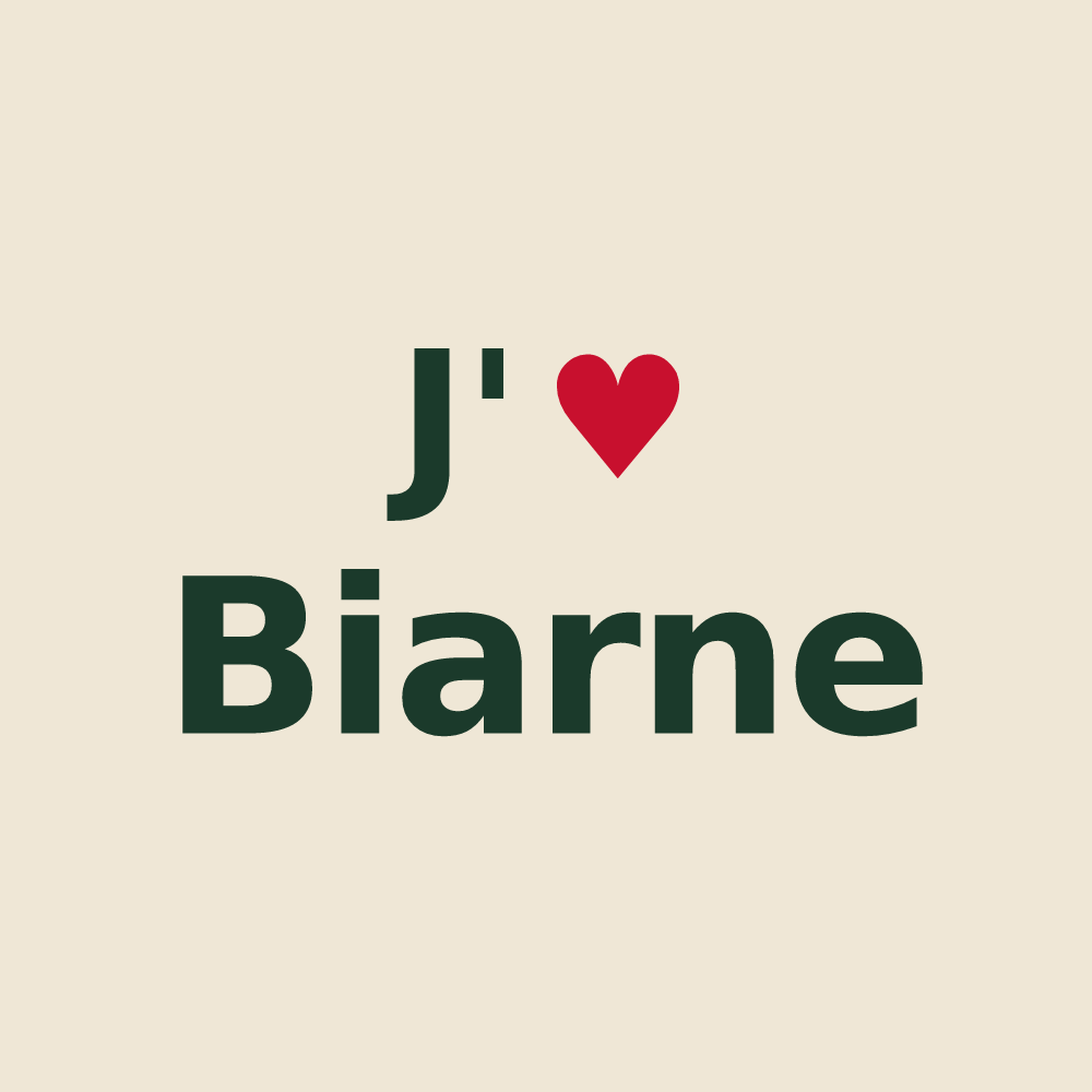 Tote bag personnalisé Biarne — design J'aime Biarne