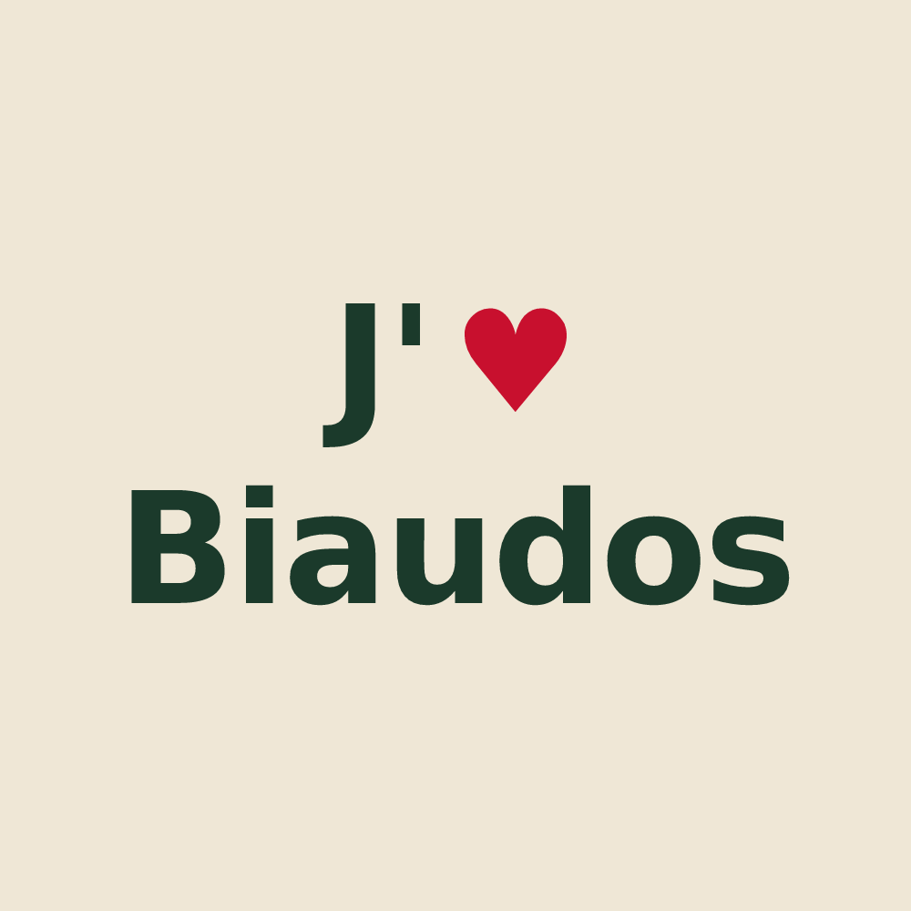 Tote bag personnalisé Biaudos — design J'aime Biaudos