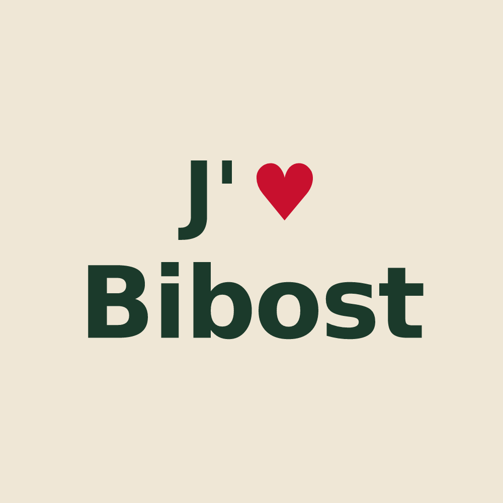 Tote bag personnalisé Bibost — design J'aime Bibost