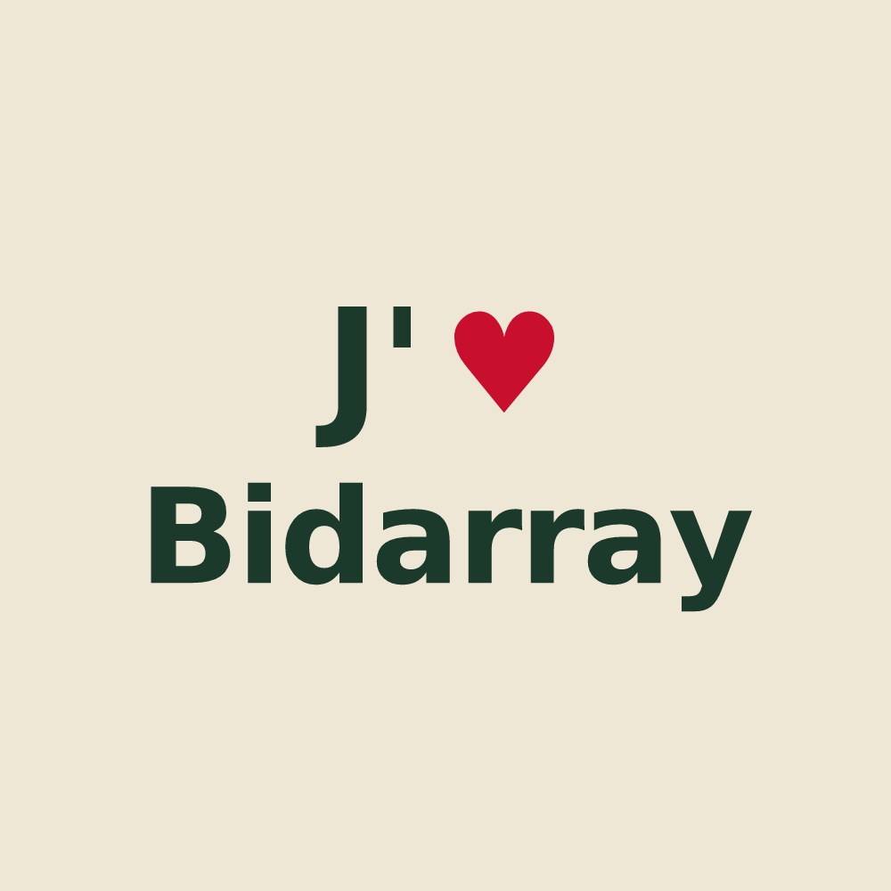 Tote bag personnalisé Bidarray — design J'aime Bidarray