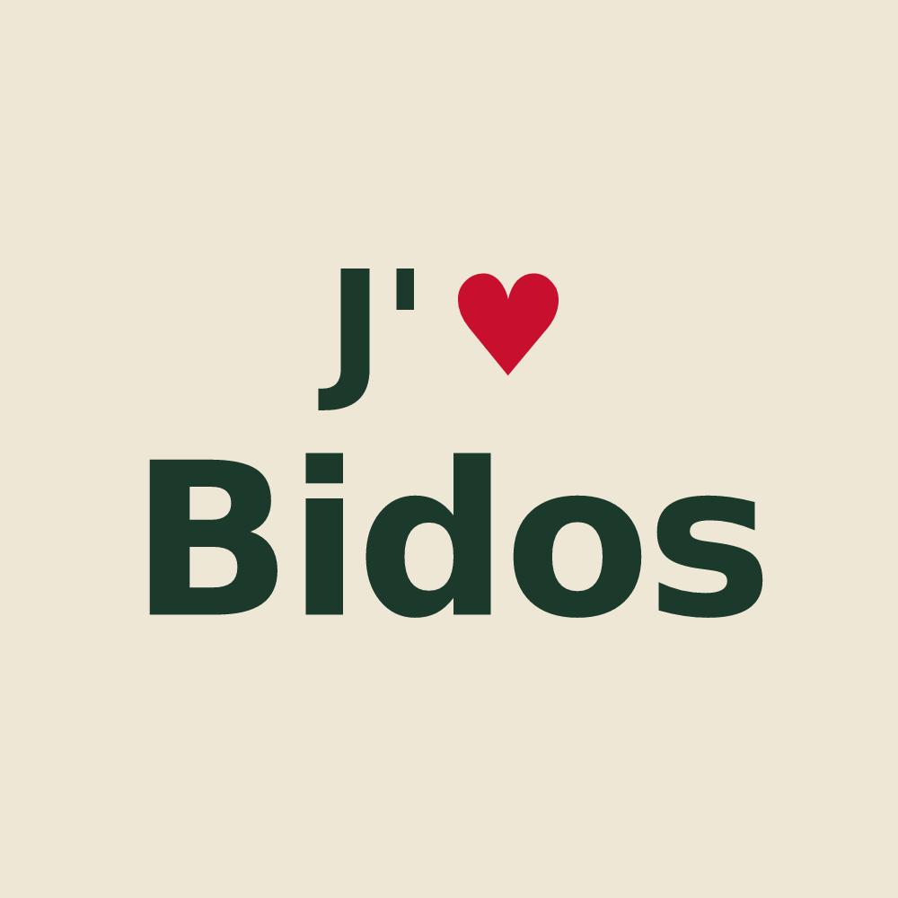 Tote bag personnalisé Bidos — design J'aime Bidos