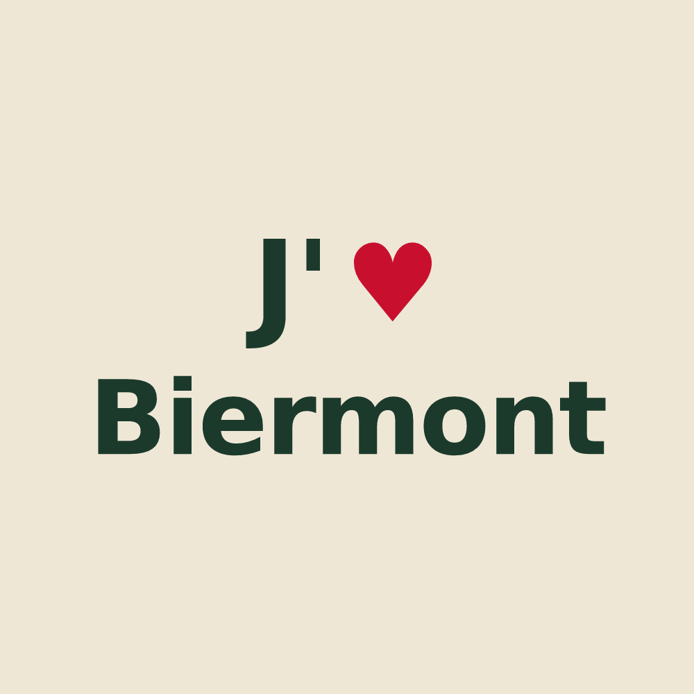 Tote bag personnalisé Biermont — design J'aime Biermont