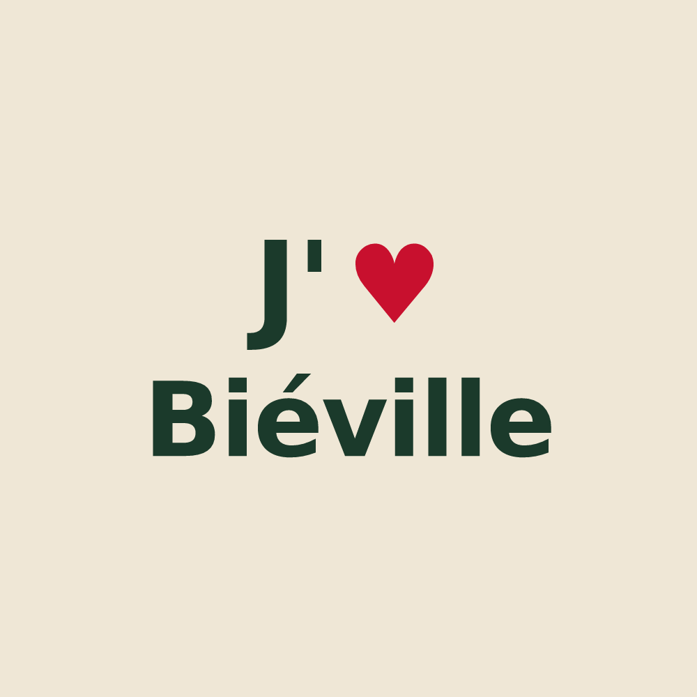 Tote bag personnalisé Biéville — design J'aime Biéville