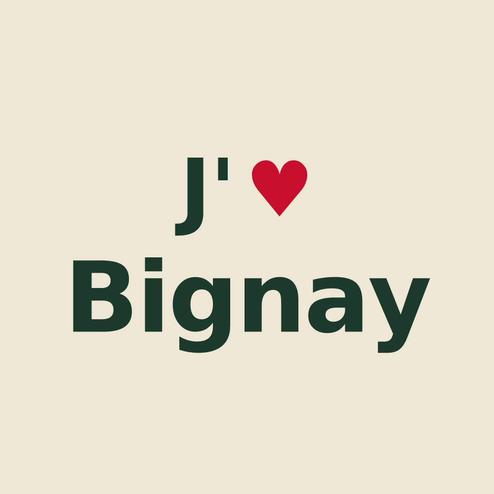 Tote bag personnalisé Bignay — design J'aime Bignay