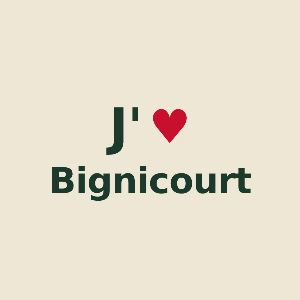 Tote bag personnalisé Bignicourt — design J'aime Bignicourt