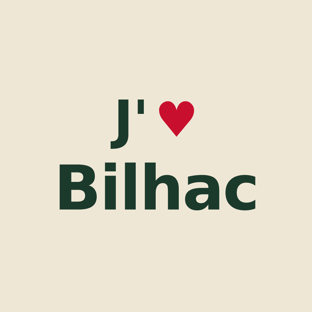 Tote bag personnalisé Bilhac — design J'aime Bilhac