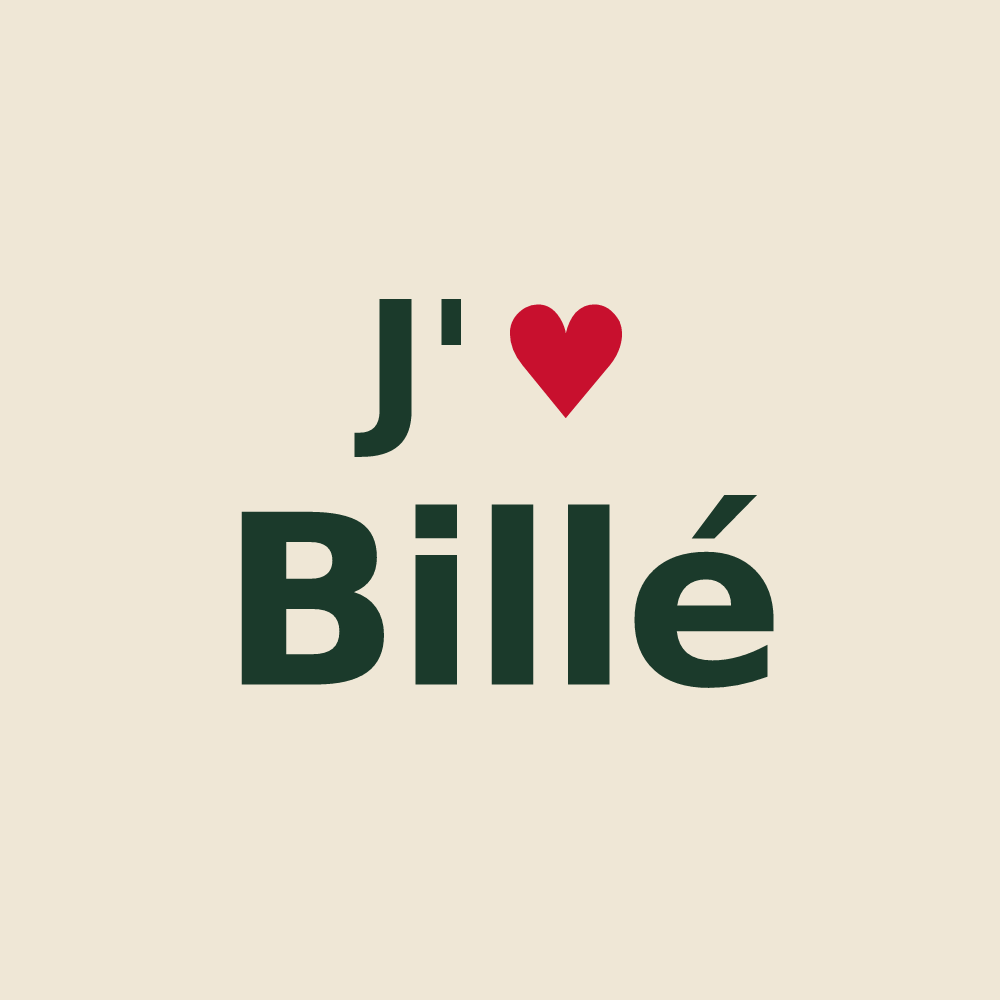 Tote bag personnalisé Billé — design J'aime Billé